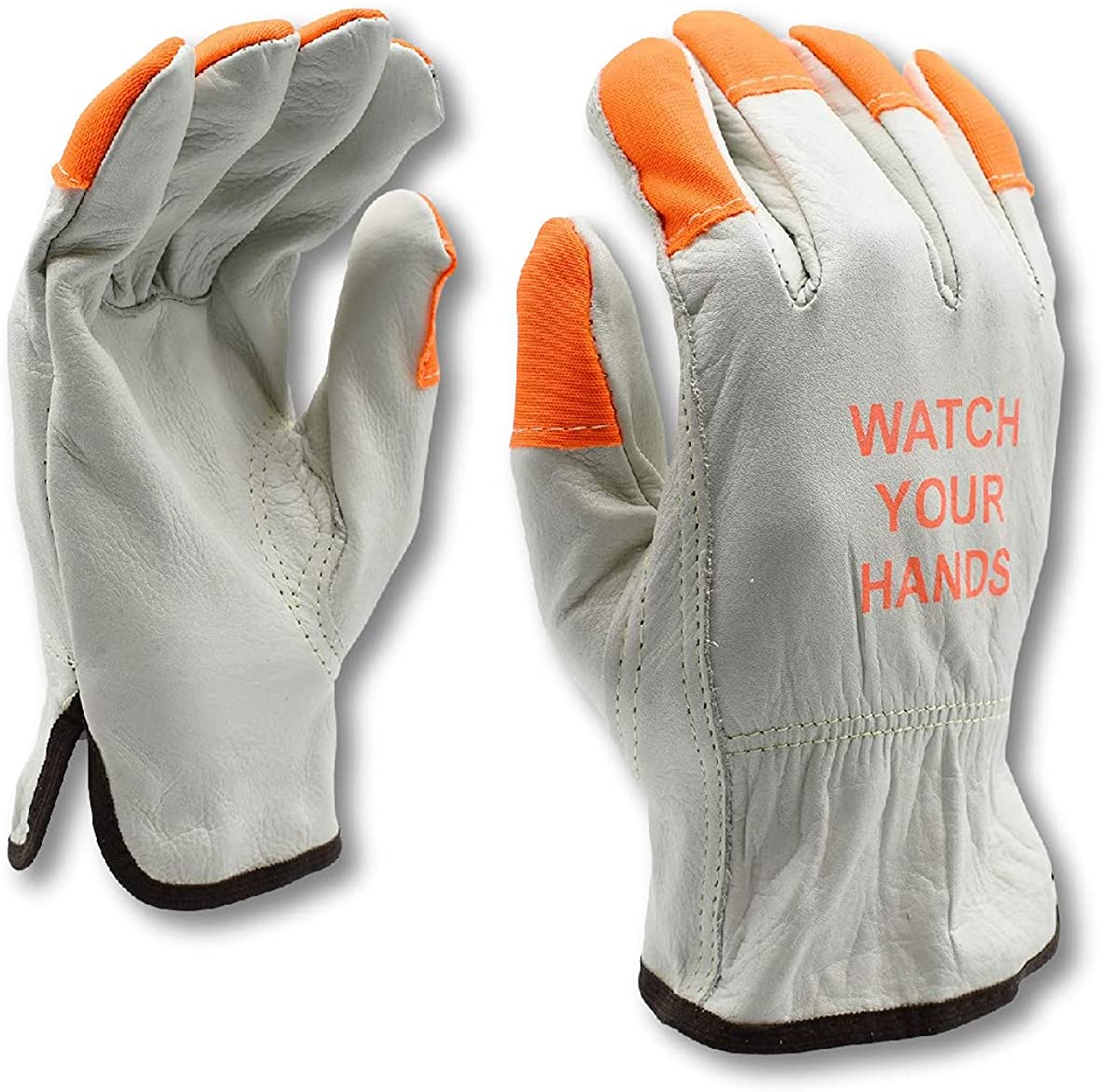 Heavy Duty Leather Work Gloves Pair - Head, Hand Eye Protection