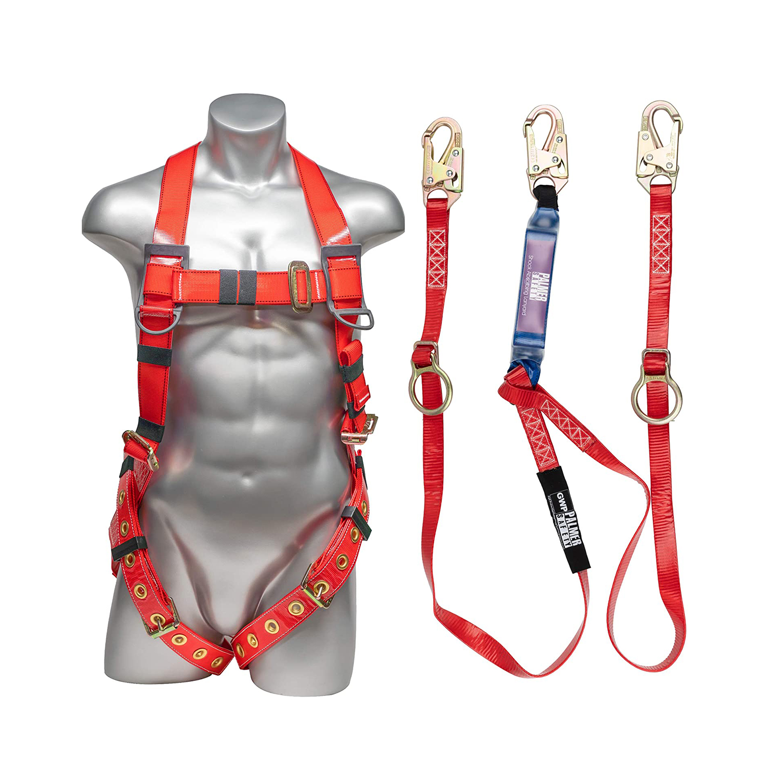 Palmer Safety Full Body Urethane Coated Safety Harness + Double Leg